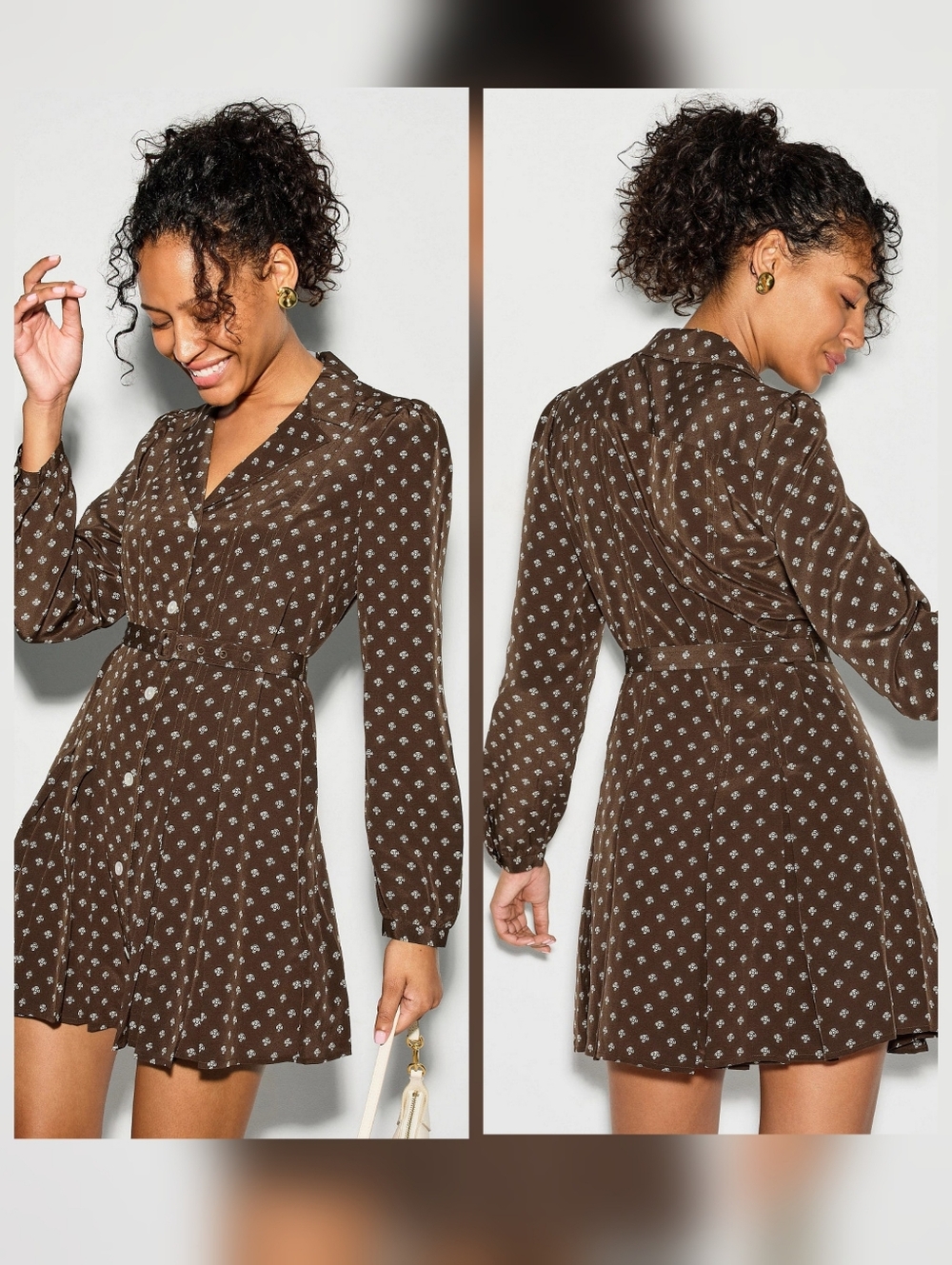 Polo Ralph Lauren Printed Shirt Dress Collared Long Sleeve Front Button Size 10